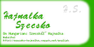 hajnalka szecsko business card